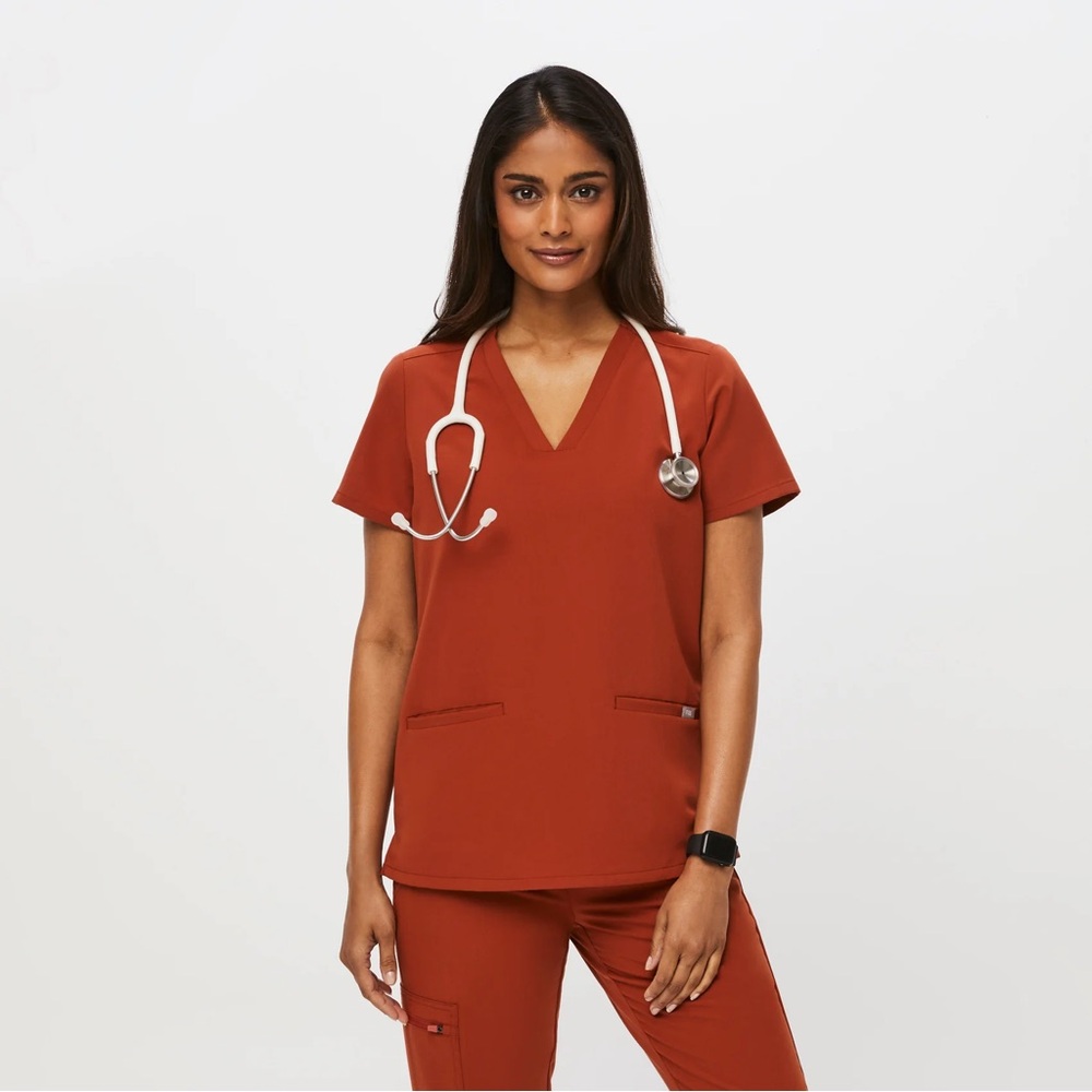 Figs Women's Scrub Set - Casma Top XL / Zamora Jogger XLP - AUBURN (Ltd. Ed.)